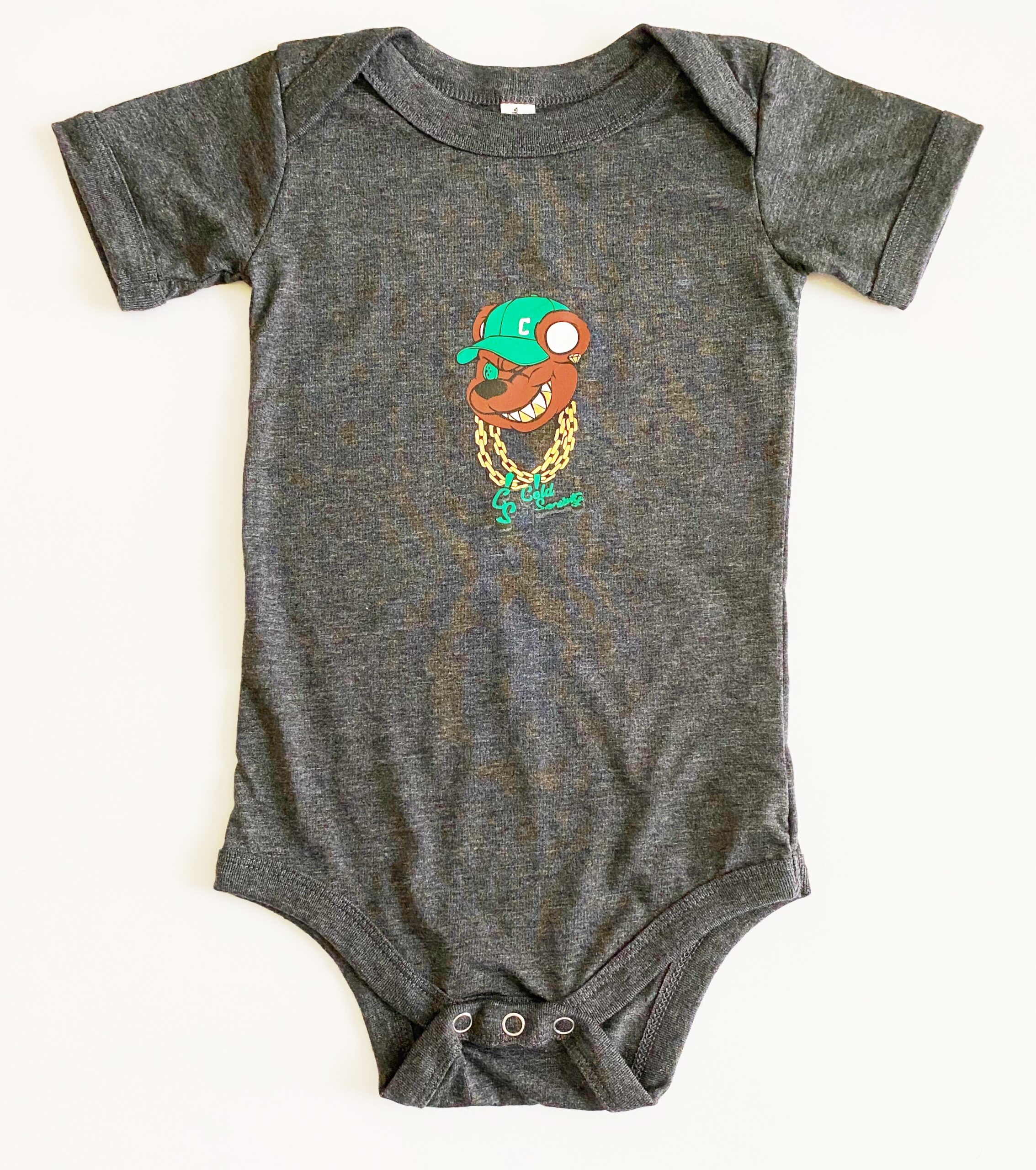 charcoal grey baby onesie